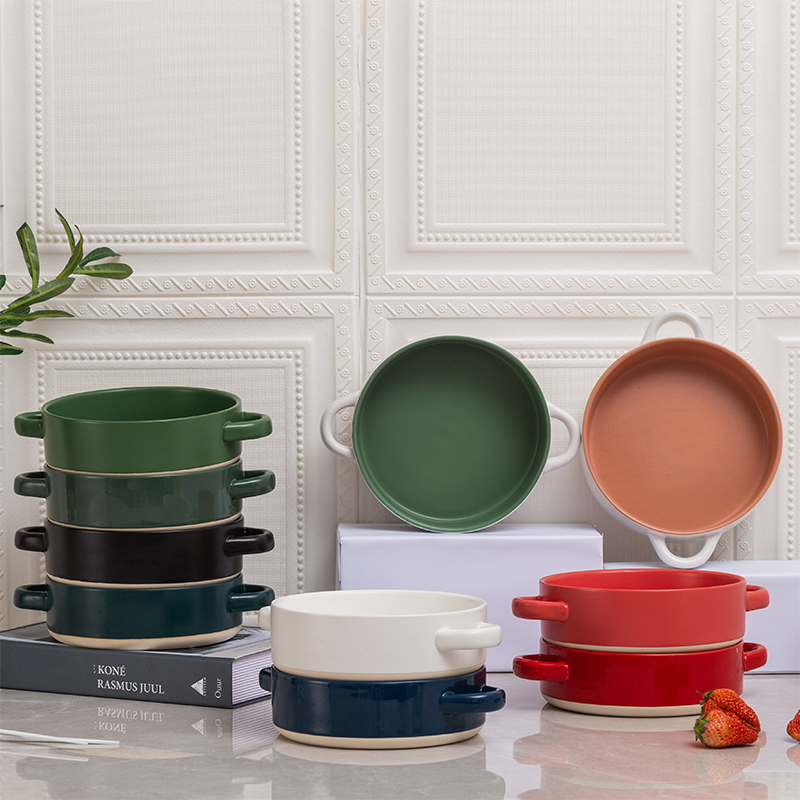 Ceramic Bakeware with handles_round shape