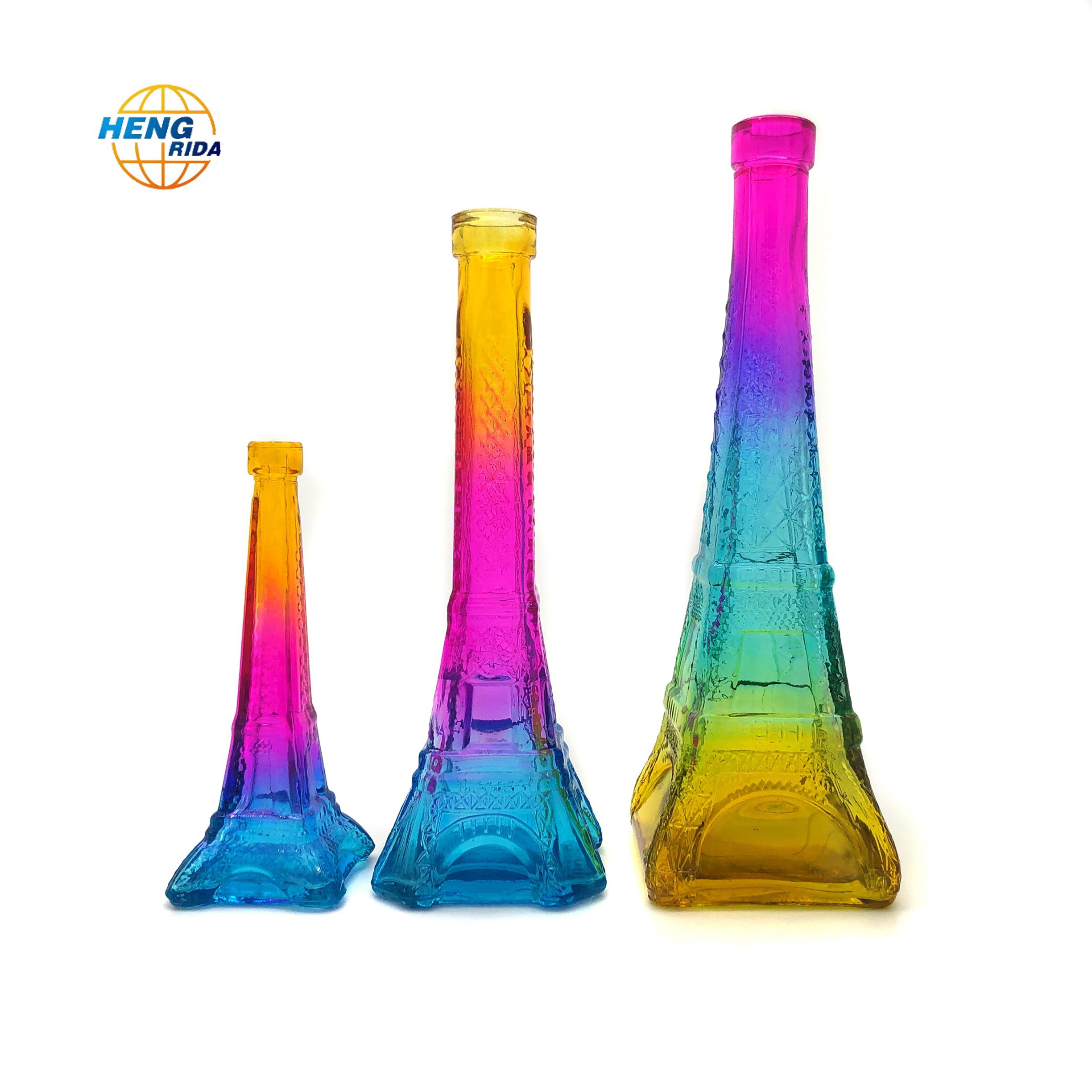 Wholesale 500ml Pistol Eiffel Tower Shaped Glass Bottle for Beverage