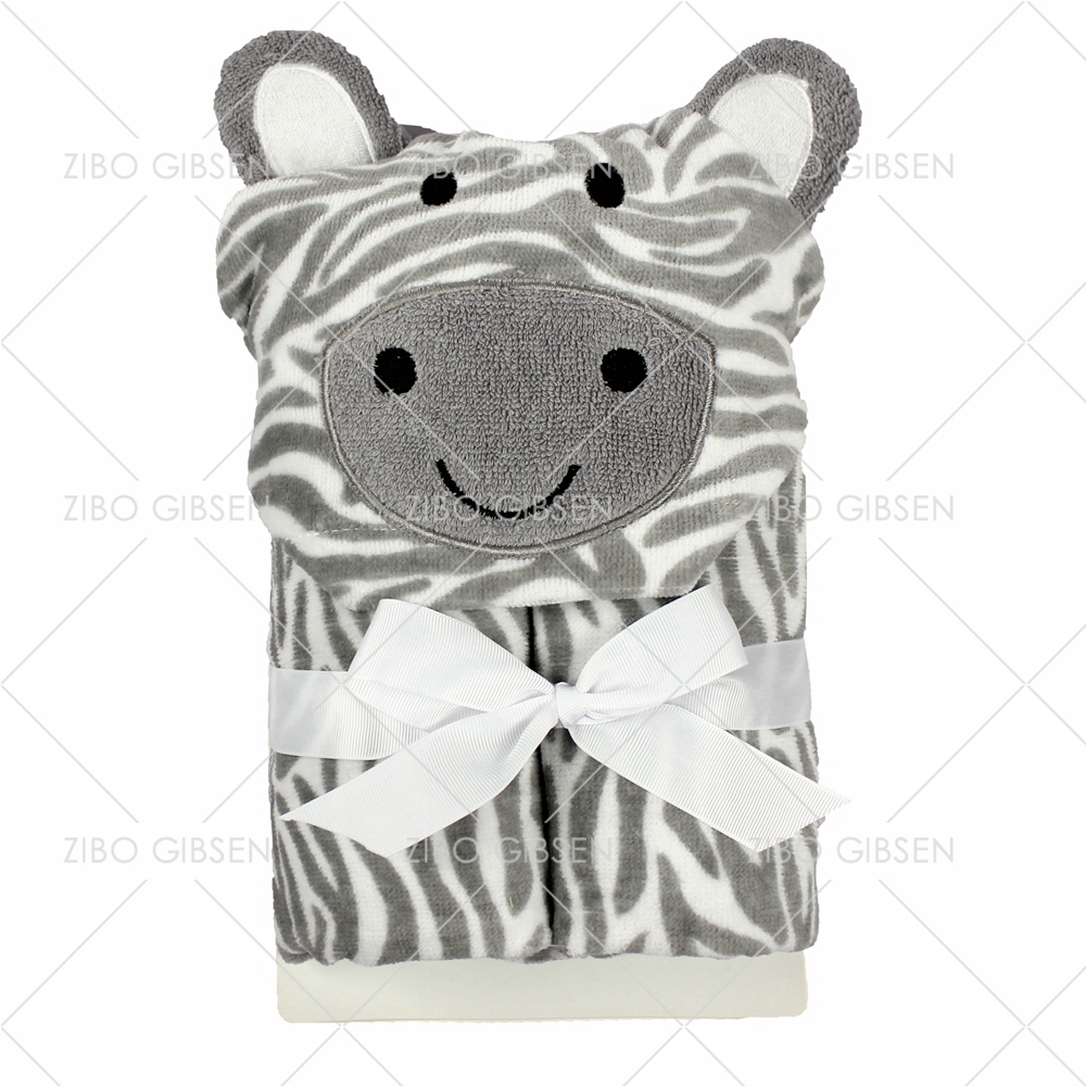 100% terry cotton animal design baby bath hooded towel