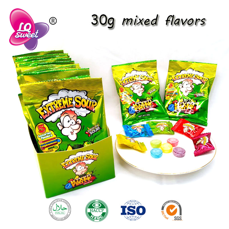 30g mixed Extreme sour hard fruity candy