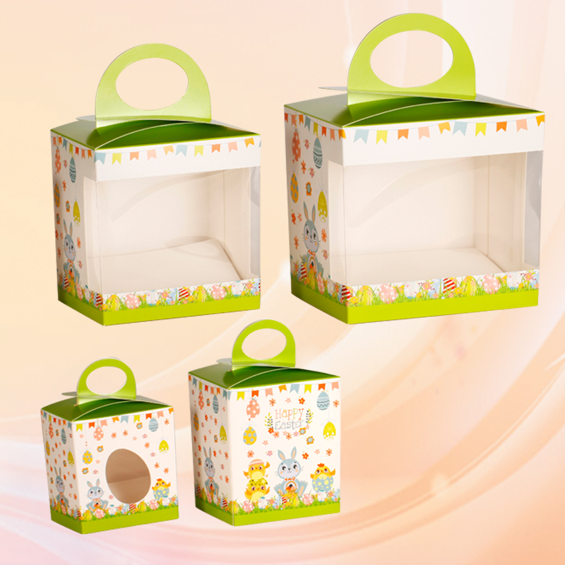 Wholesale Food Packaging Cake Box Chocolate Box with window and Handle