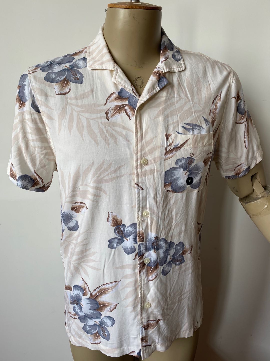 Men's viscose printed short-sleeved shirt
