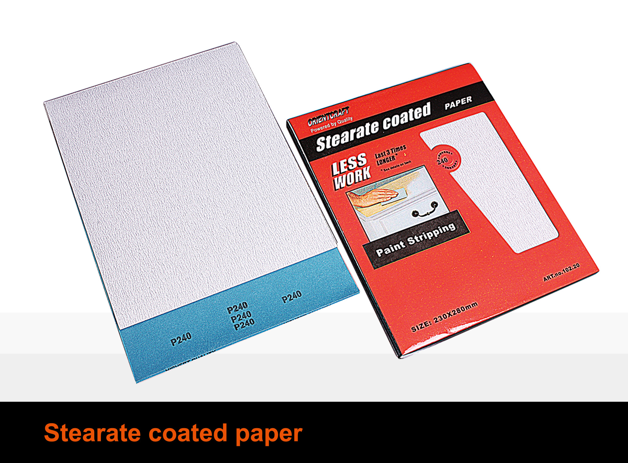Steatate coated sand paper, Orientcraft brand