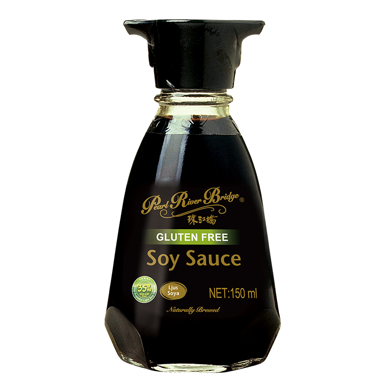 Pearl River Bridge Gluten Free Less Salt Soy Sauce 150mL Table Bottle [Steam/Stew/Dipping/Marinade]