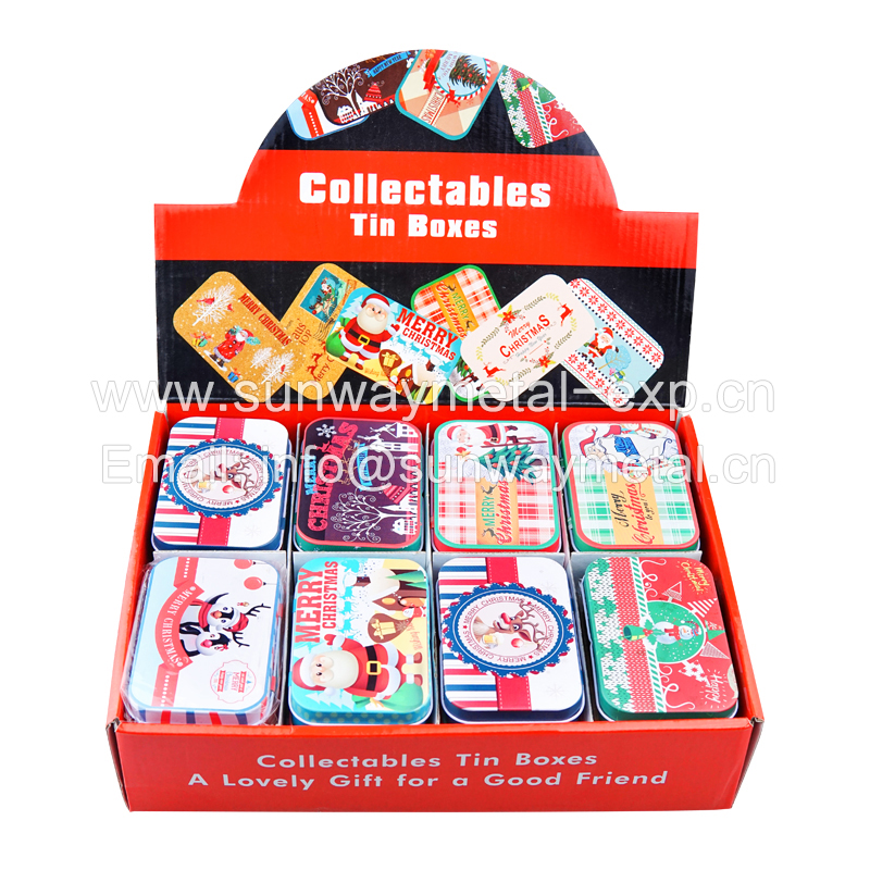 Christmas tin box hinged
