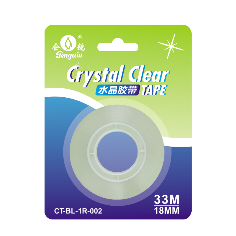 Crystal Clear Stationery Tape for handwork in school office and home with 33m blister (1R-002)