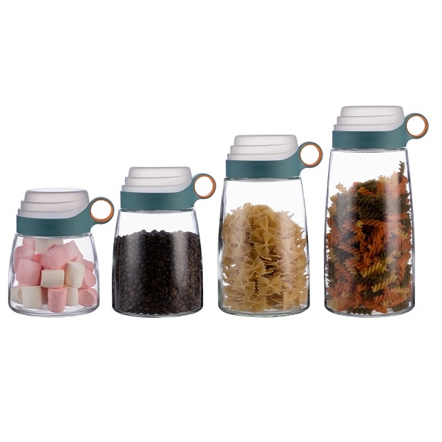 Custom Logo Ringtop Measured Lid Food Storage Jar 1000-2200ml