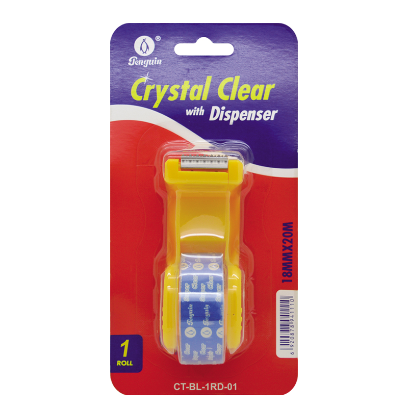 Crystal Clear Stationery Tape for handwork in school office and home with dispenser (1RD-001)