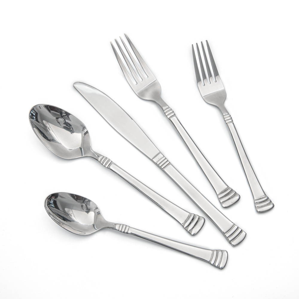 Stainless steel flatware set 20 pcs contemporary classic hotel restaurant wedding knife fork spoon cutlery set
