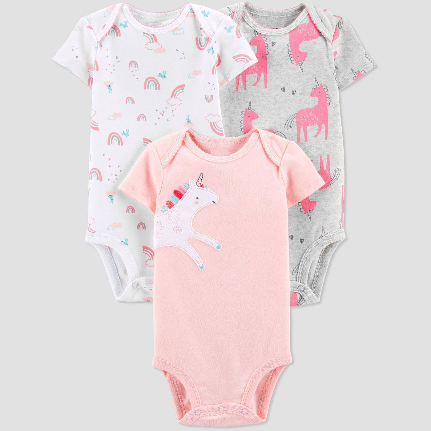 Baby Girls' 3pk Unicorn Bodysuit