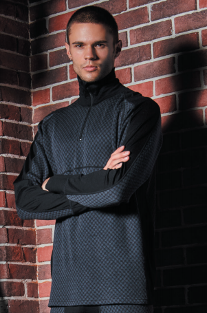 Merino wool Jaquard men half zip top / merino / wool / wool jaquard
