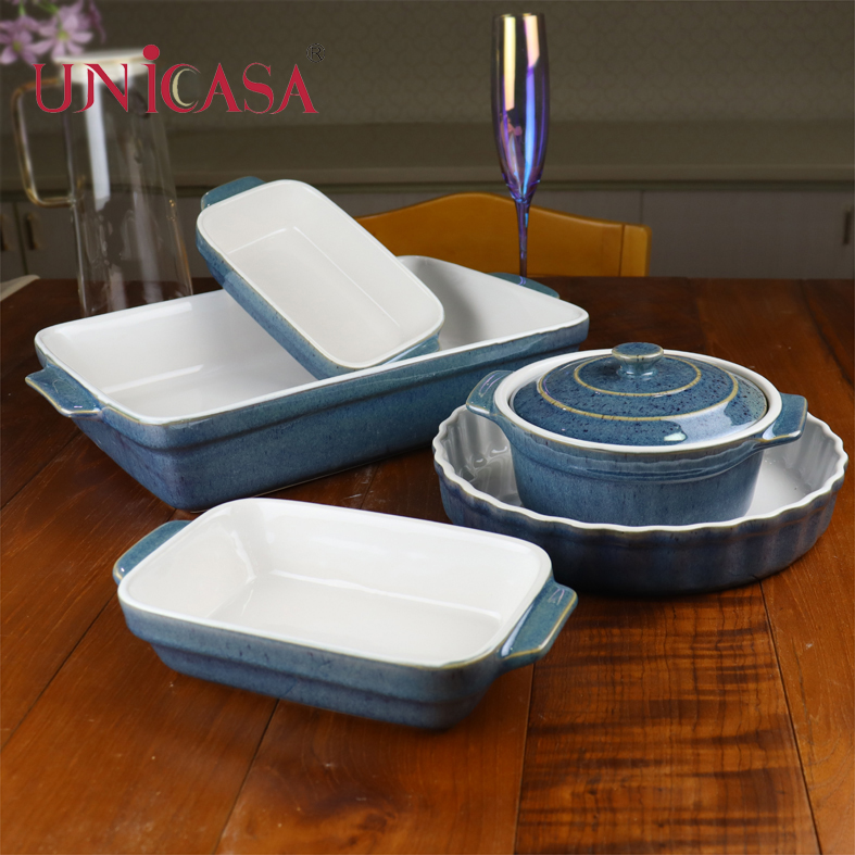 Ceramic bakeware set stoneware baking dishes dutch oven rectangular baker pie dish loaf pan oval baker square baker ramekin