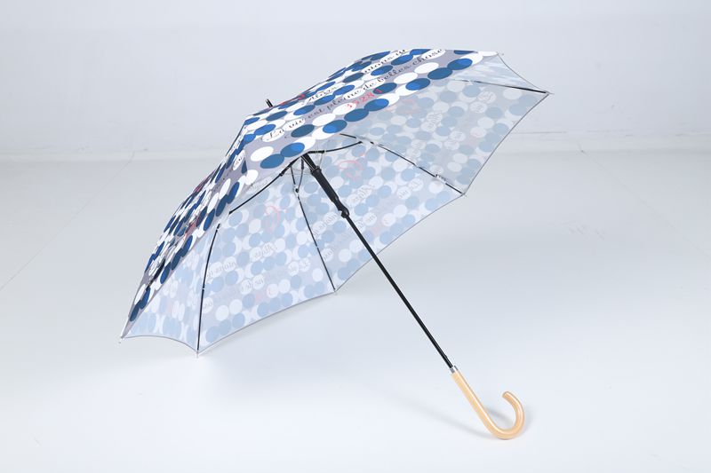 23inches 7ribs automatic soft fabric with no migration printing straight windproof UV protecting patent button umbrella