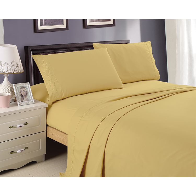 100% polyester emb bed sheet set
