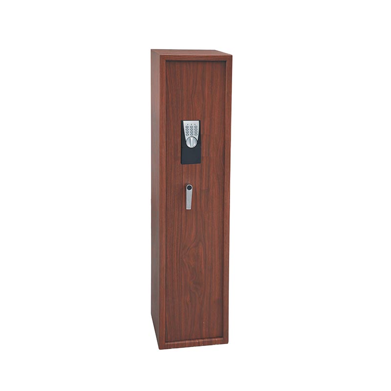 High quality cheap wood grain color metal storage hidden bed mechanical lock treadlock gun safe cabinets