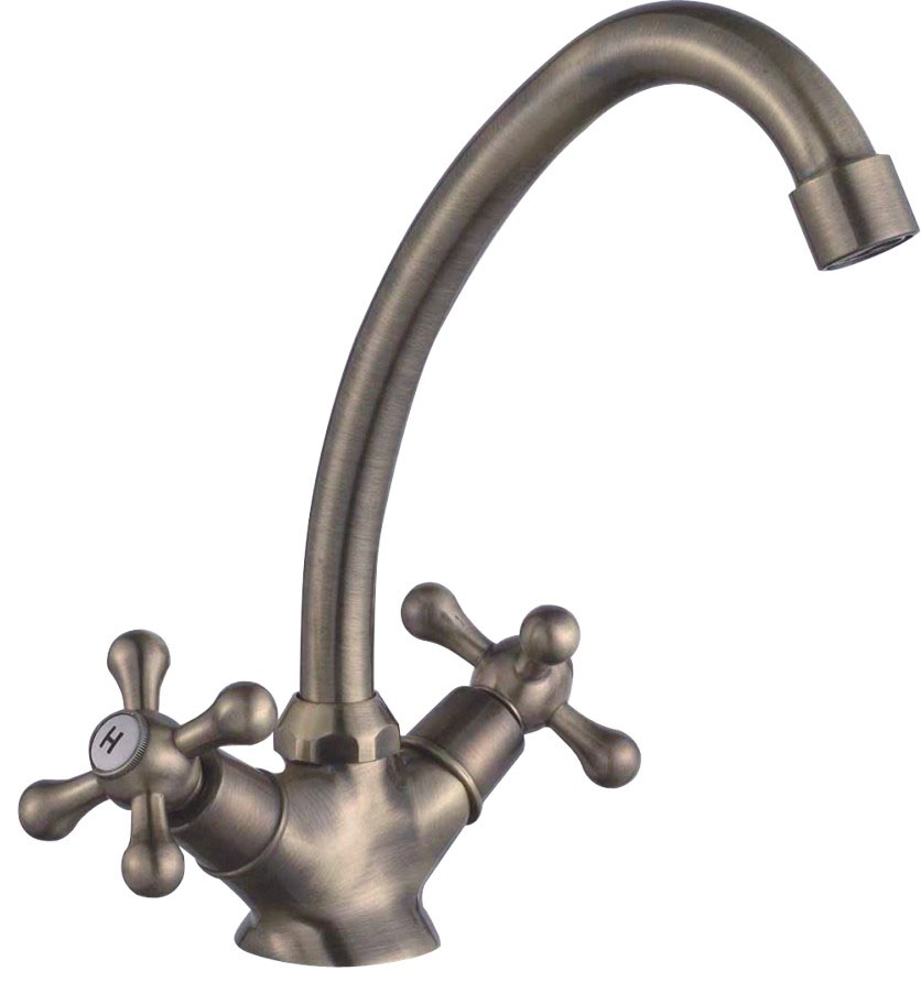 Double Handle Bronze kitchen Faucet