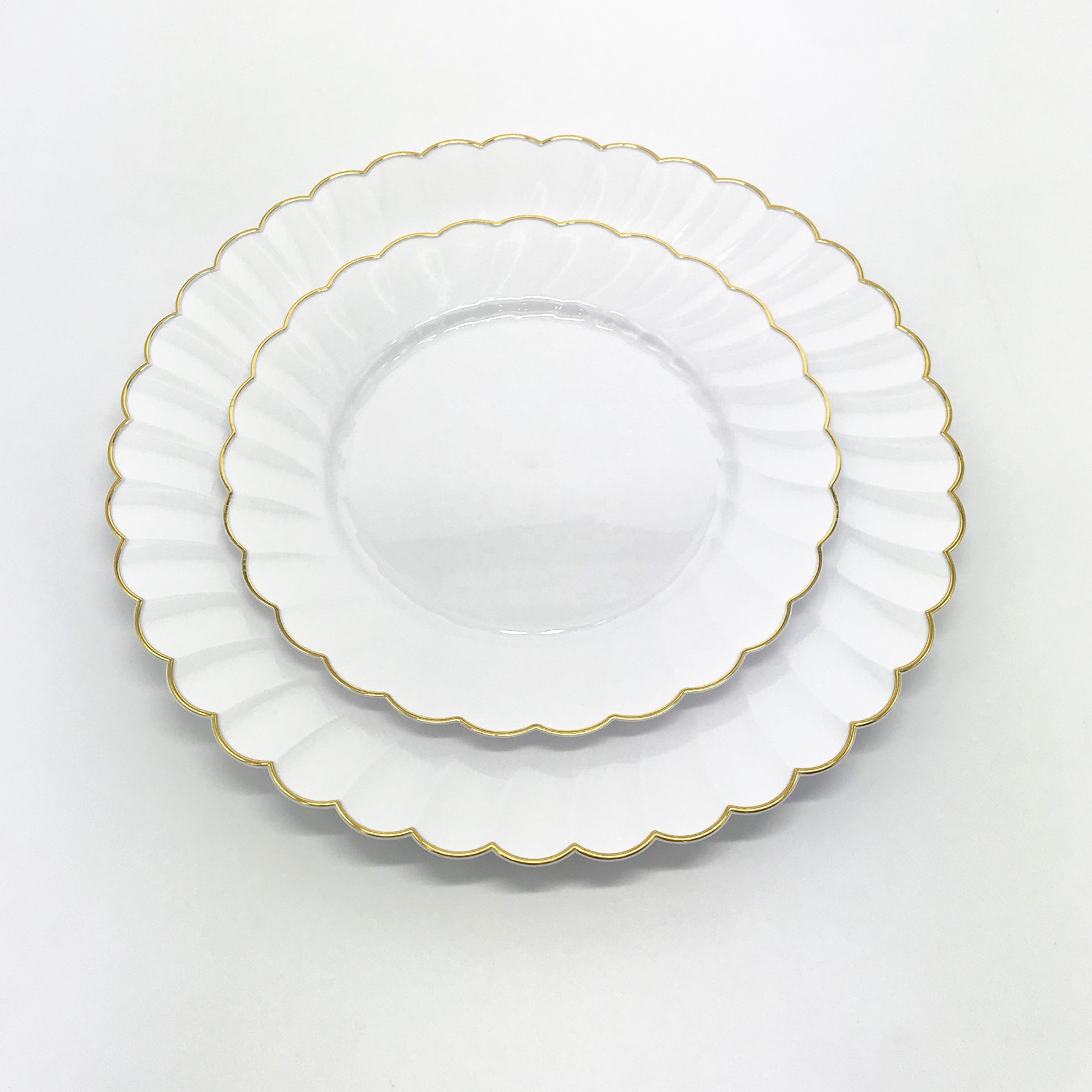 6"/7"/9"/10" Disposable Floral Rim Plates Plastic Plates