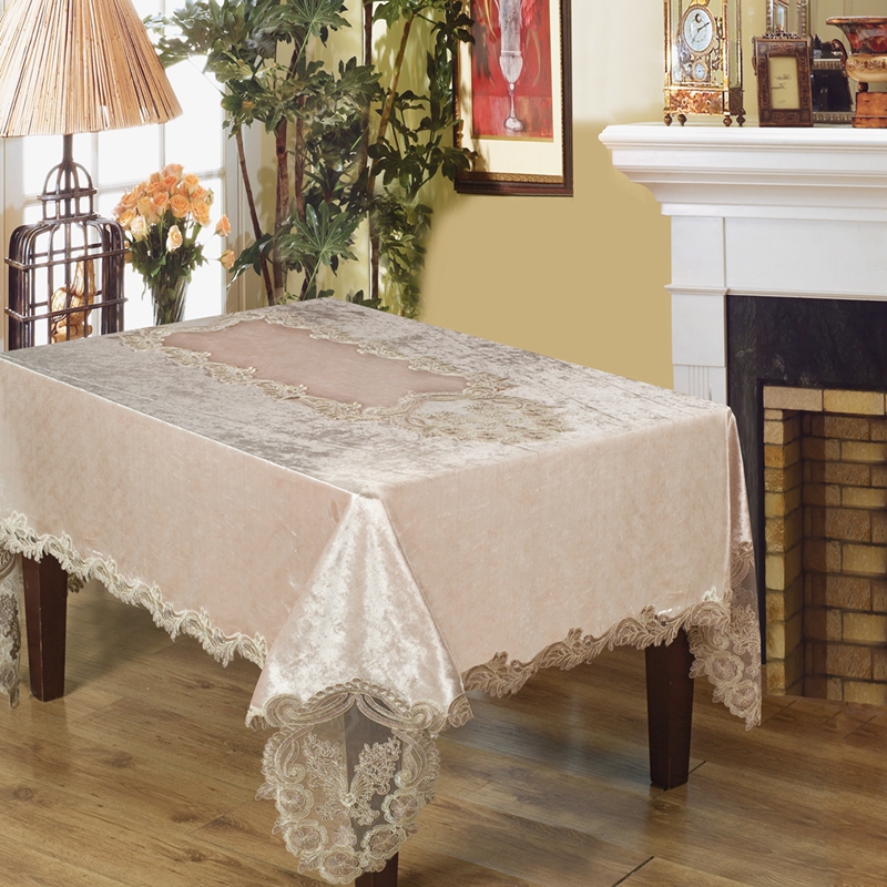 T-1006 Table Cloth With Lace 2pcs Set