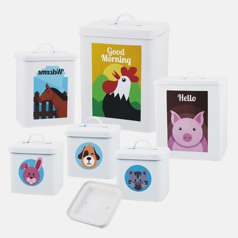 Metal Pet Food Storage Bin Rectangle