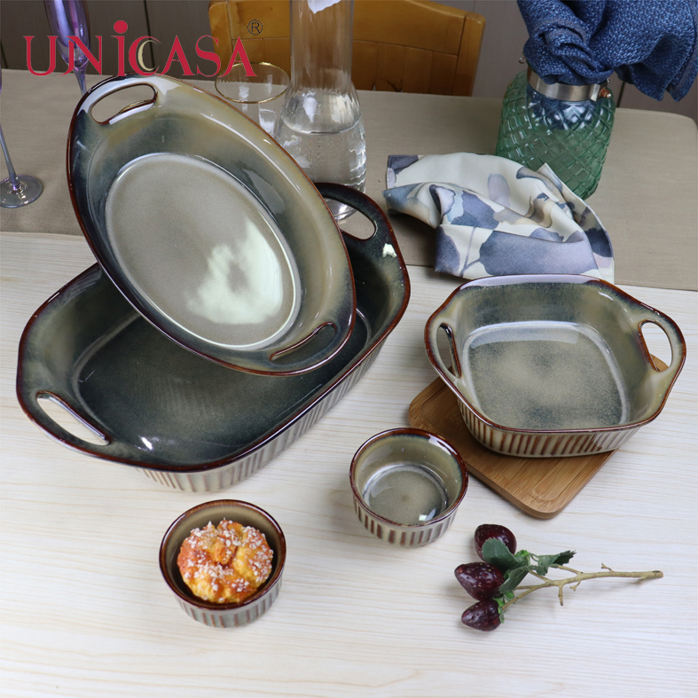 Ceramic bakeware set stoneware baking dishes rectangular baker oval baker square baker ramekin