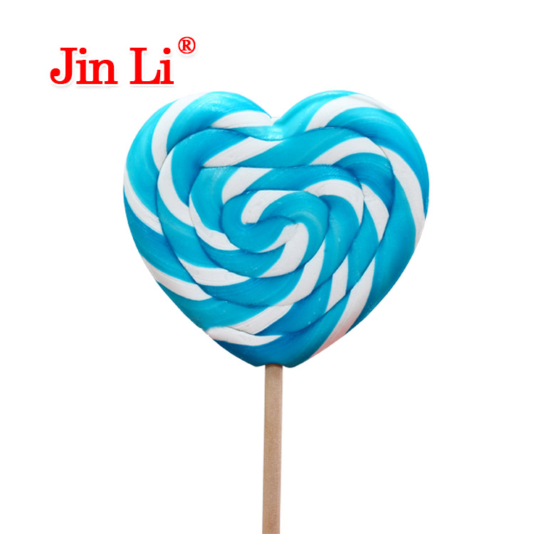 Heart shaped hard candy lollipop