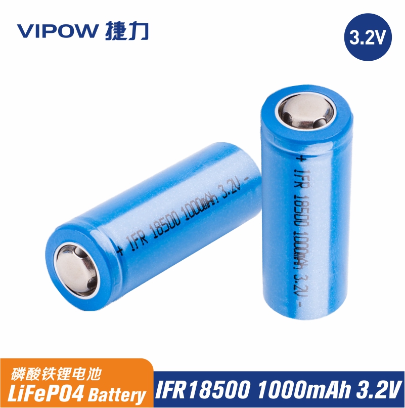 3.2V LiFePO4 18500 1000mAh