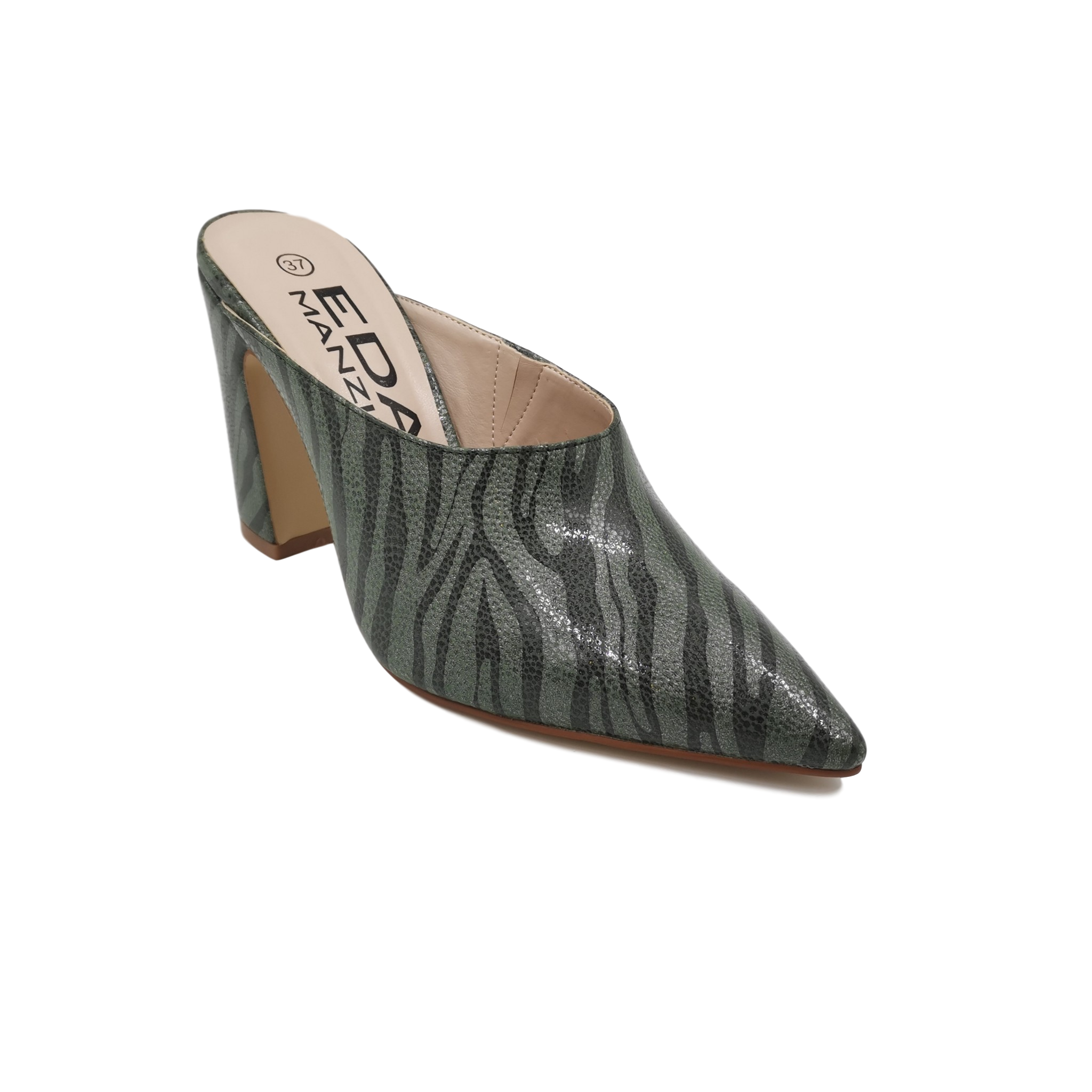 Genuine Leather Slide Sandals Pointed Toe Pumps Shoes