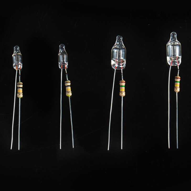 neon lamp butt welded with resistor