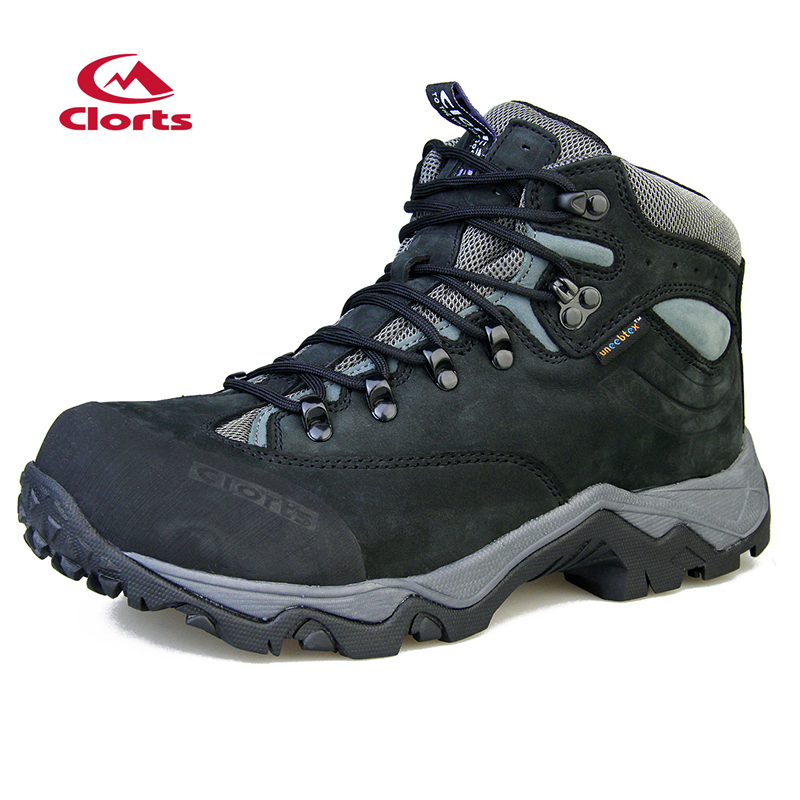 CLORTS Nubuck Leather Waterproof Rubber Outsole Hiking Boots
