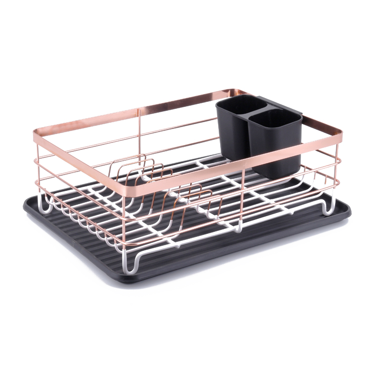 Compact Design Rose Gold Dish Rack