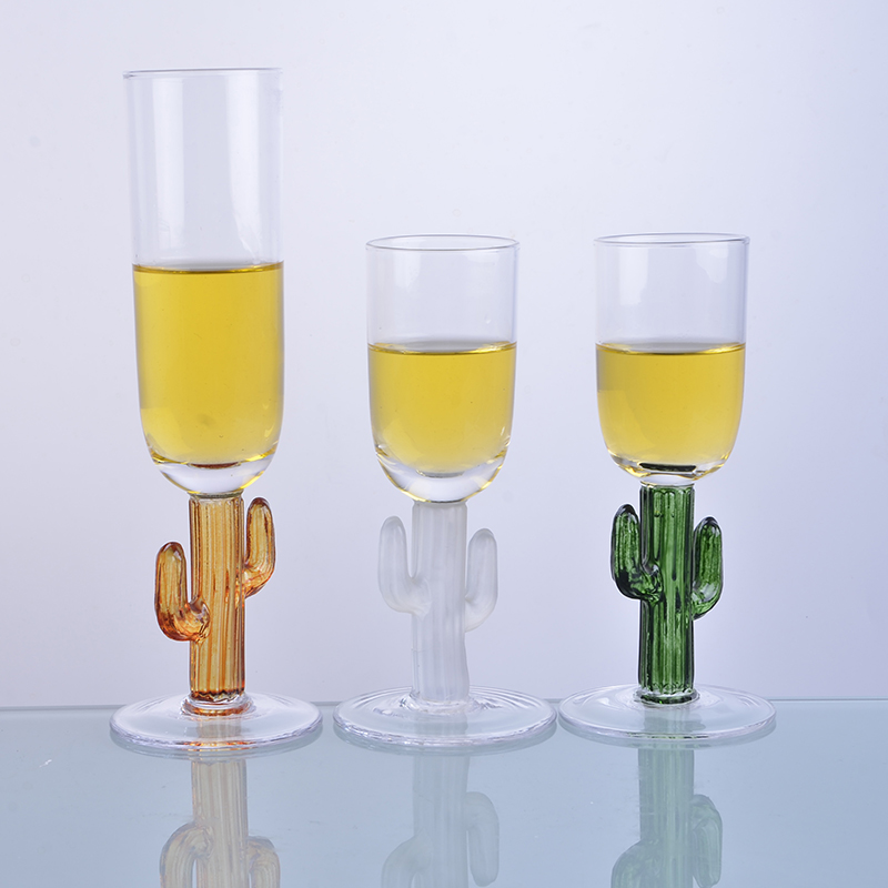 Semi Machine Made Cactus Stem Glass Champange