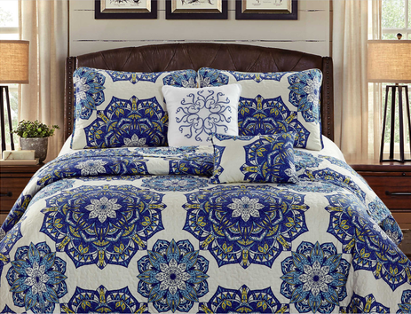 100%polystermicrofiberprintingquiltset5pcs