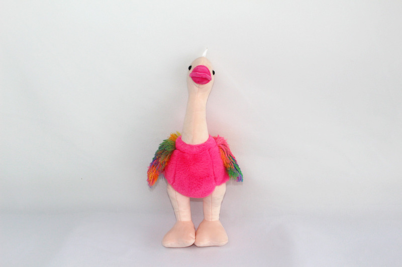 A stuffed flamingo