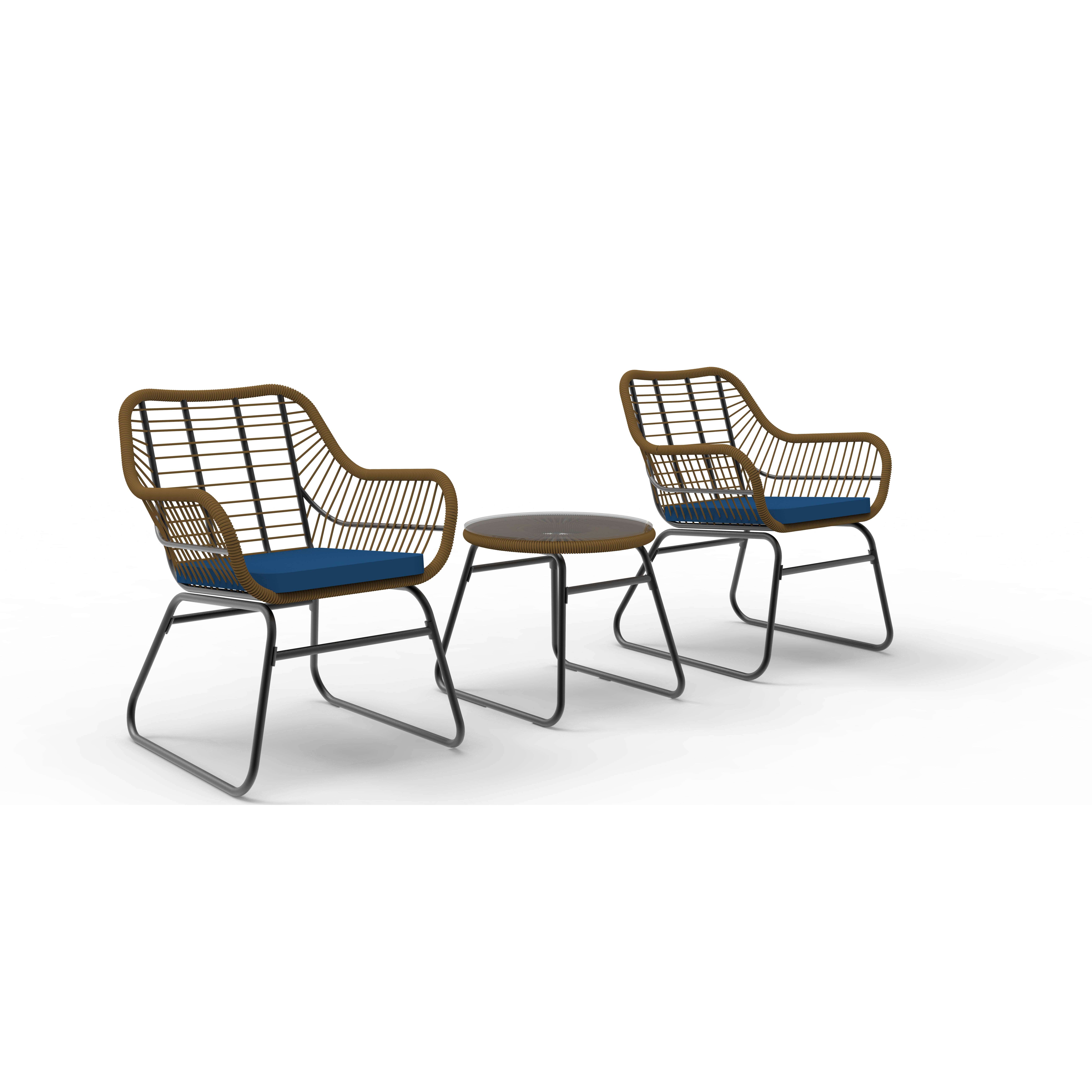 Steel wicker bistro set