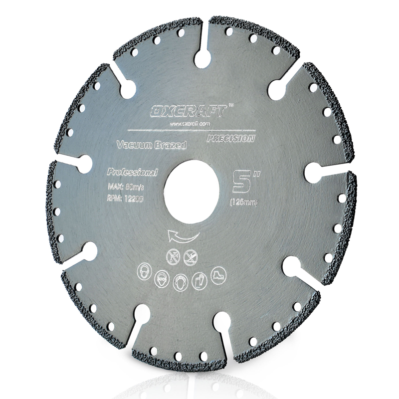 Vacuum brazed diamond saw blade for ferrous metal