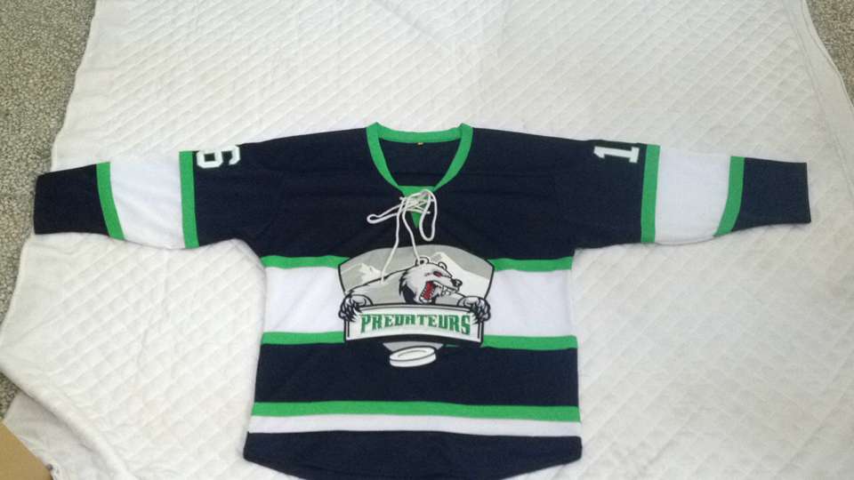 OEM Embroidered Logo Polyester Dry Fit Men Long Sleeve Hockey Jersey
