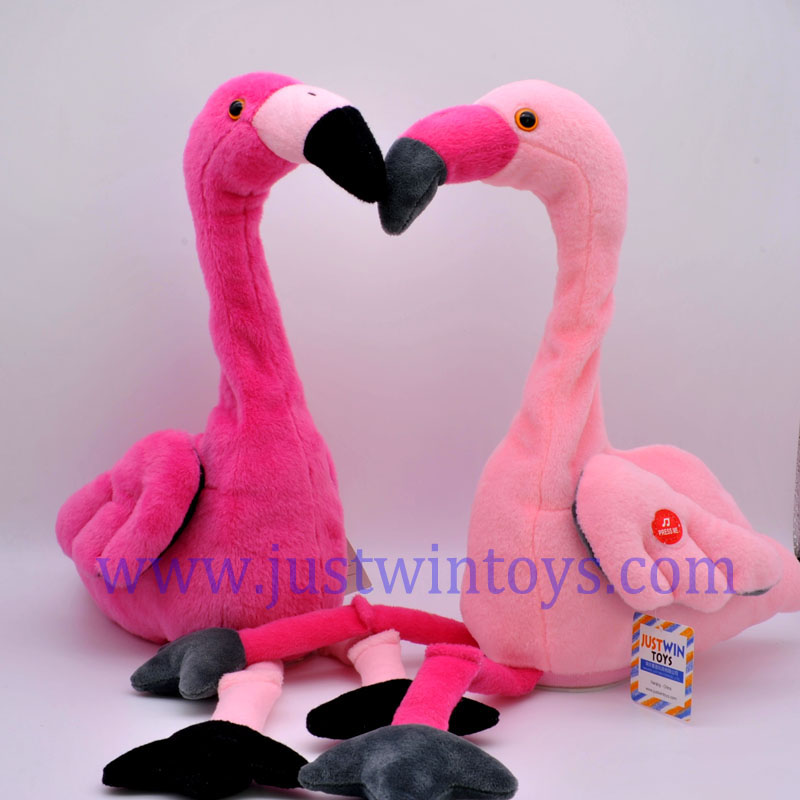Singing and neck moving flamingo