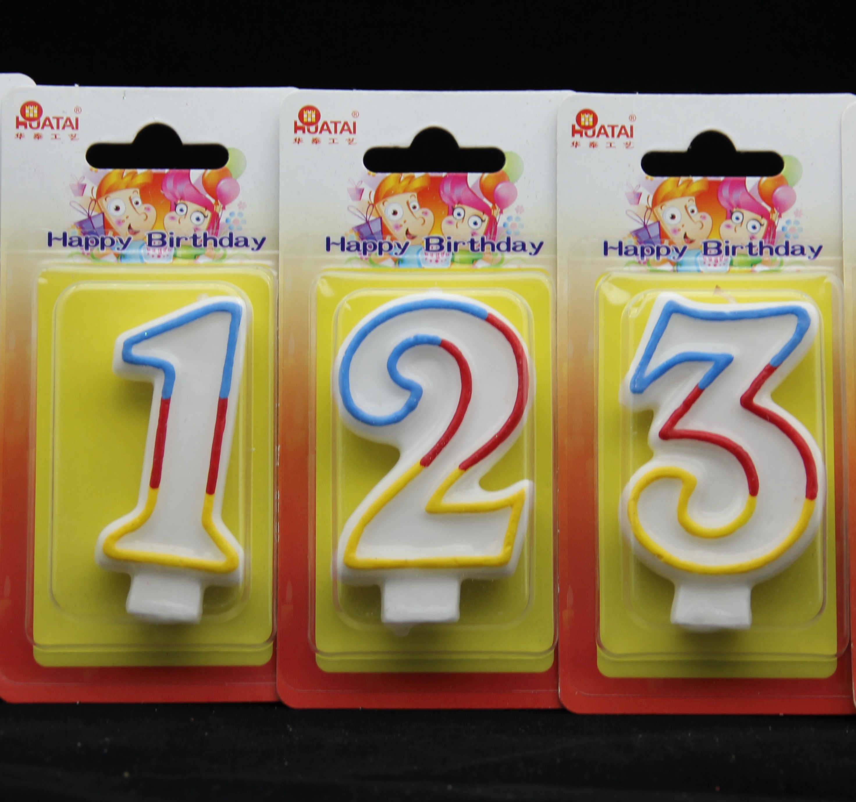 Rrainbow Candle Four color eged number birthday candles