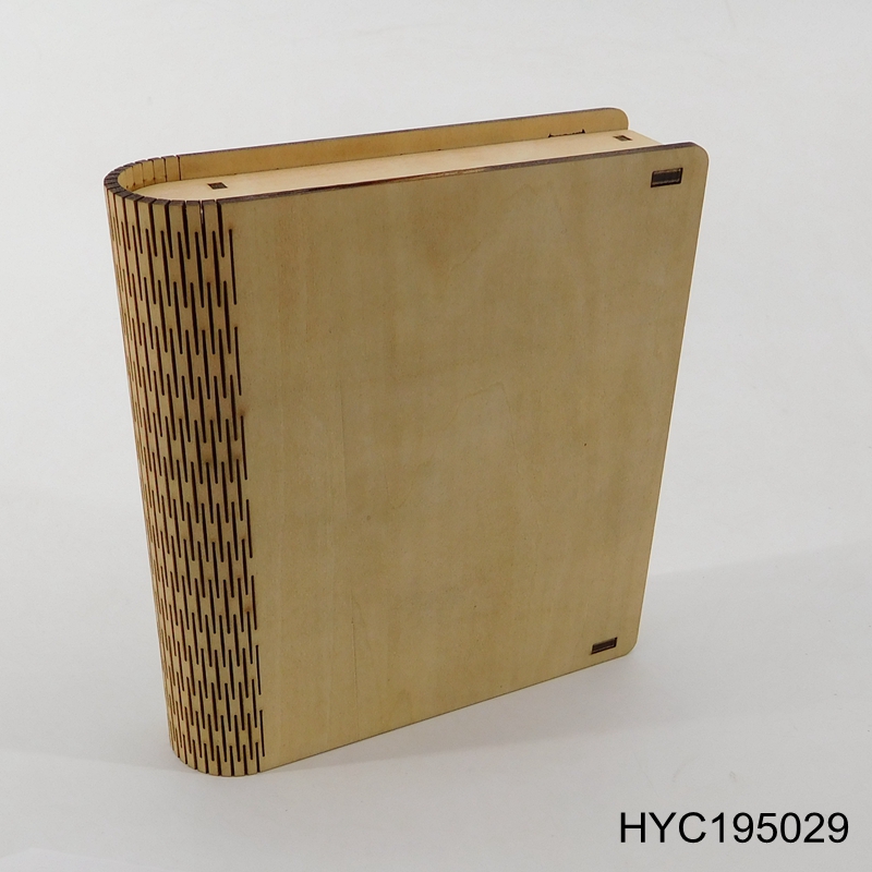 small book shape wooden packaging box
