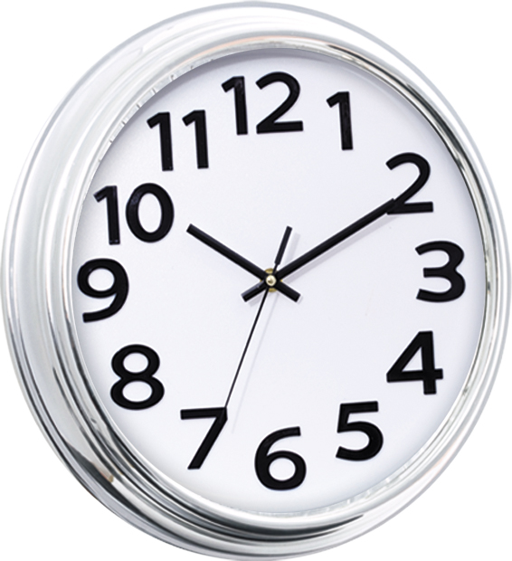 wall clock; quartz clock; plated; modern design;simple round clock; 13inch 33cm