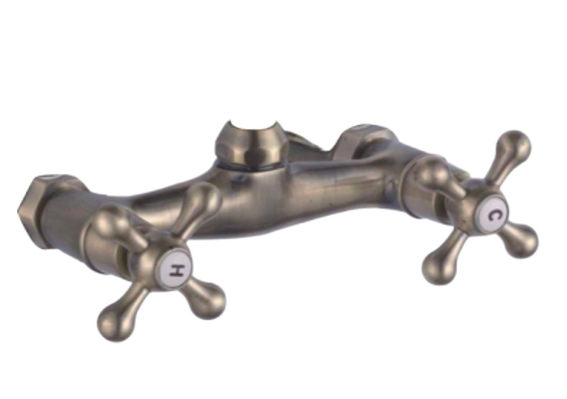 Dual handle bronze shower faucet