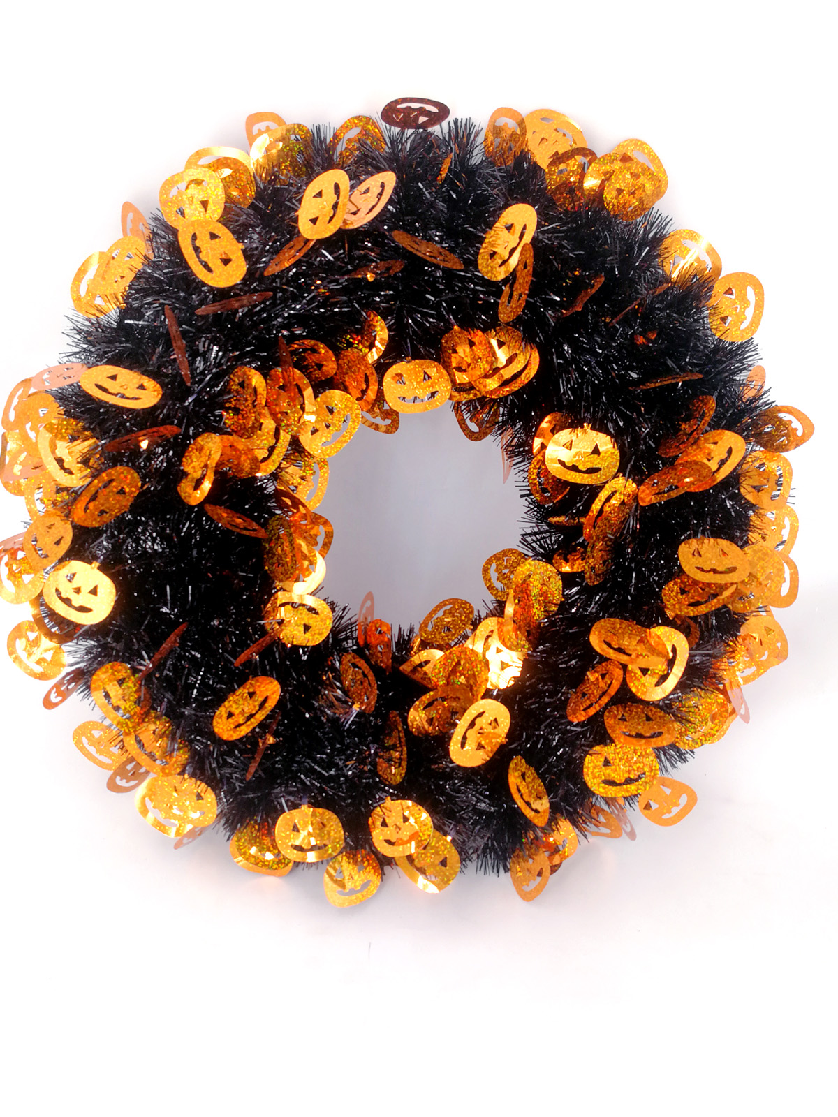 Halloween Tinsel Wreath Deco.