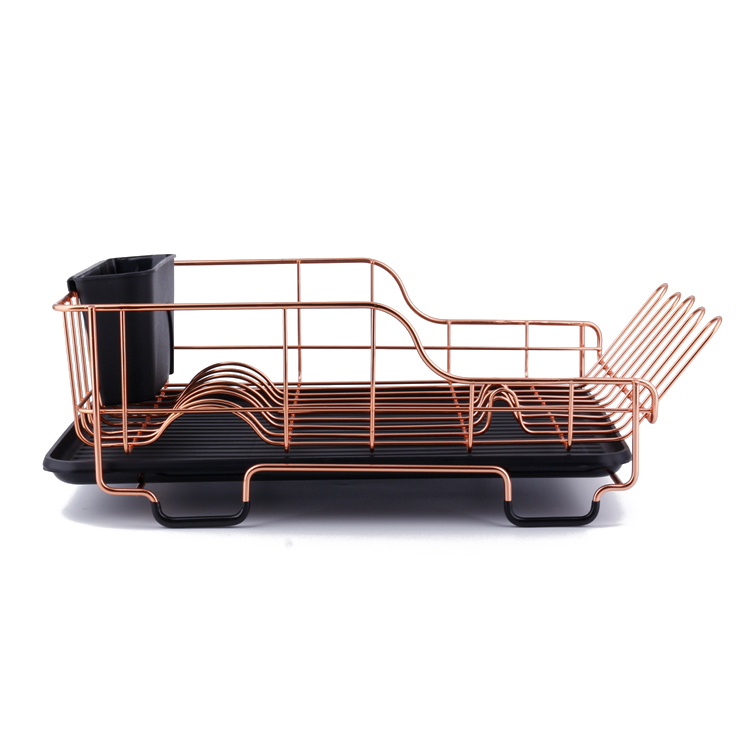 Gold Dish Rack With Portable Drainer
