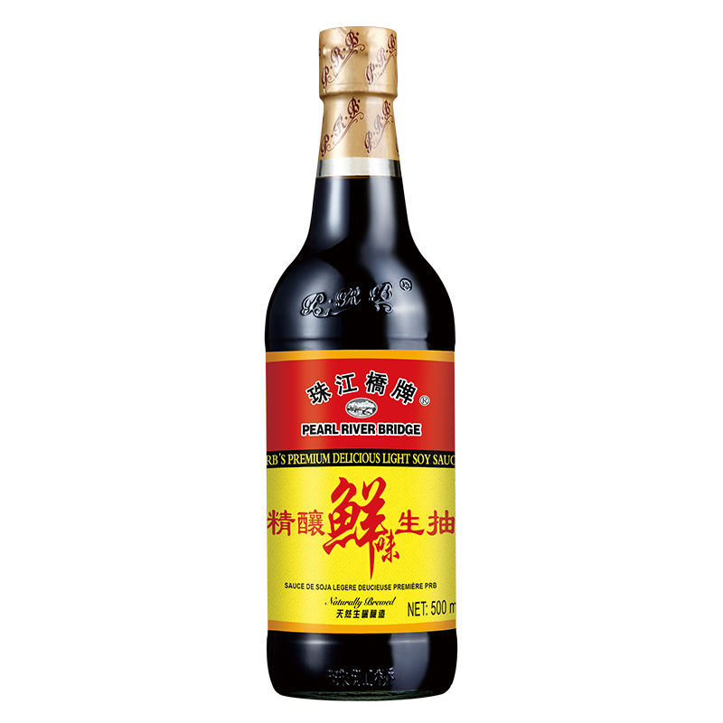 Pearl River Bridge Premium Delicious Light Soy Sauce 500mL [Steam/Stew/Stir-Fried/Dipping/Marinade]