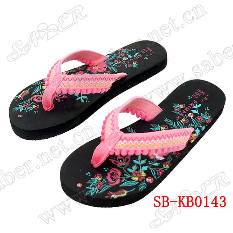 Good quality EVA sole pink girl beach slipper