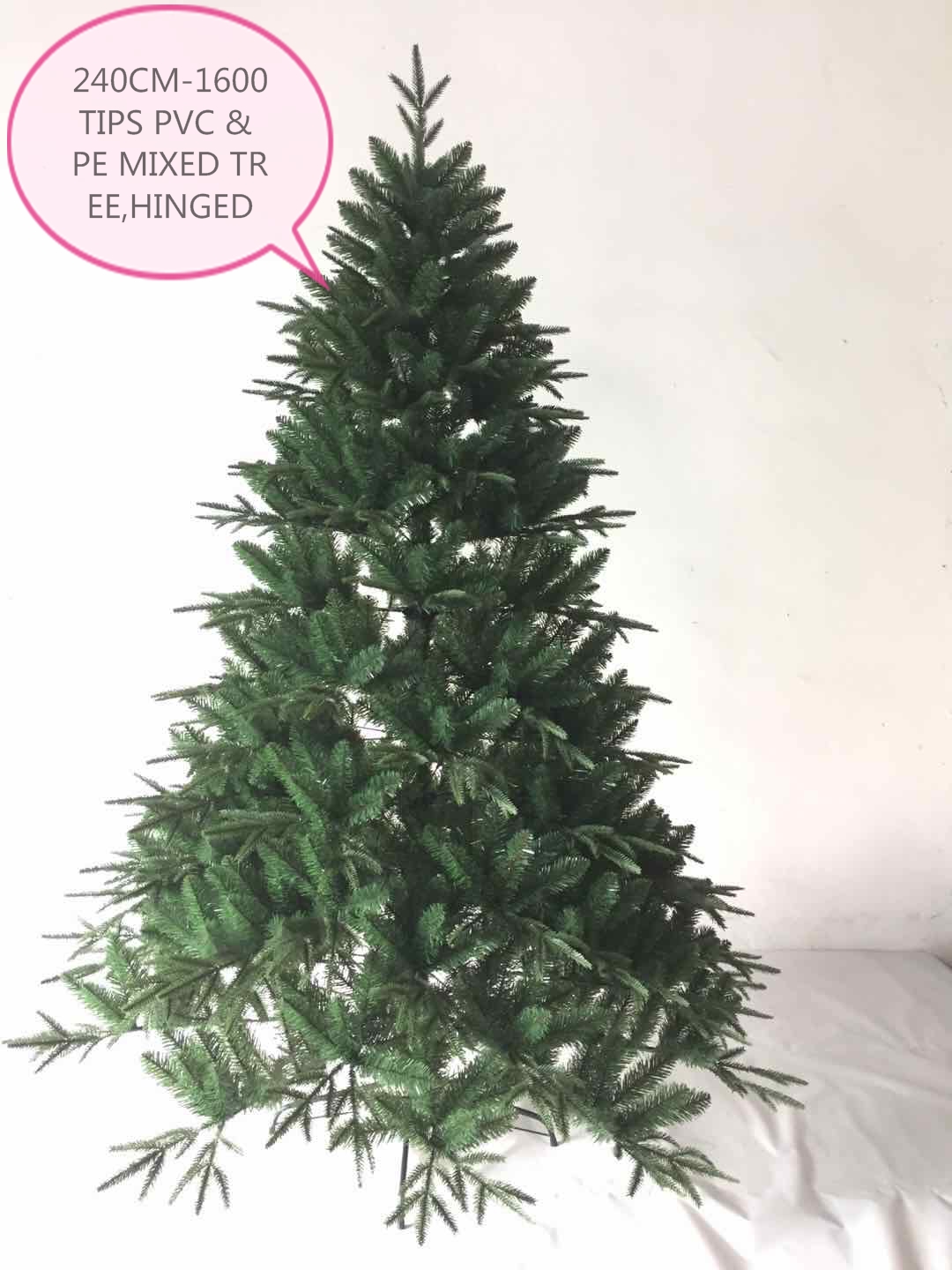 240cm-1600tips PVC & Pe Luxurious Mixed Tree,hinged