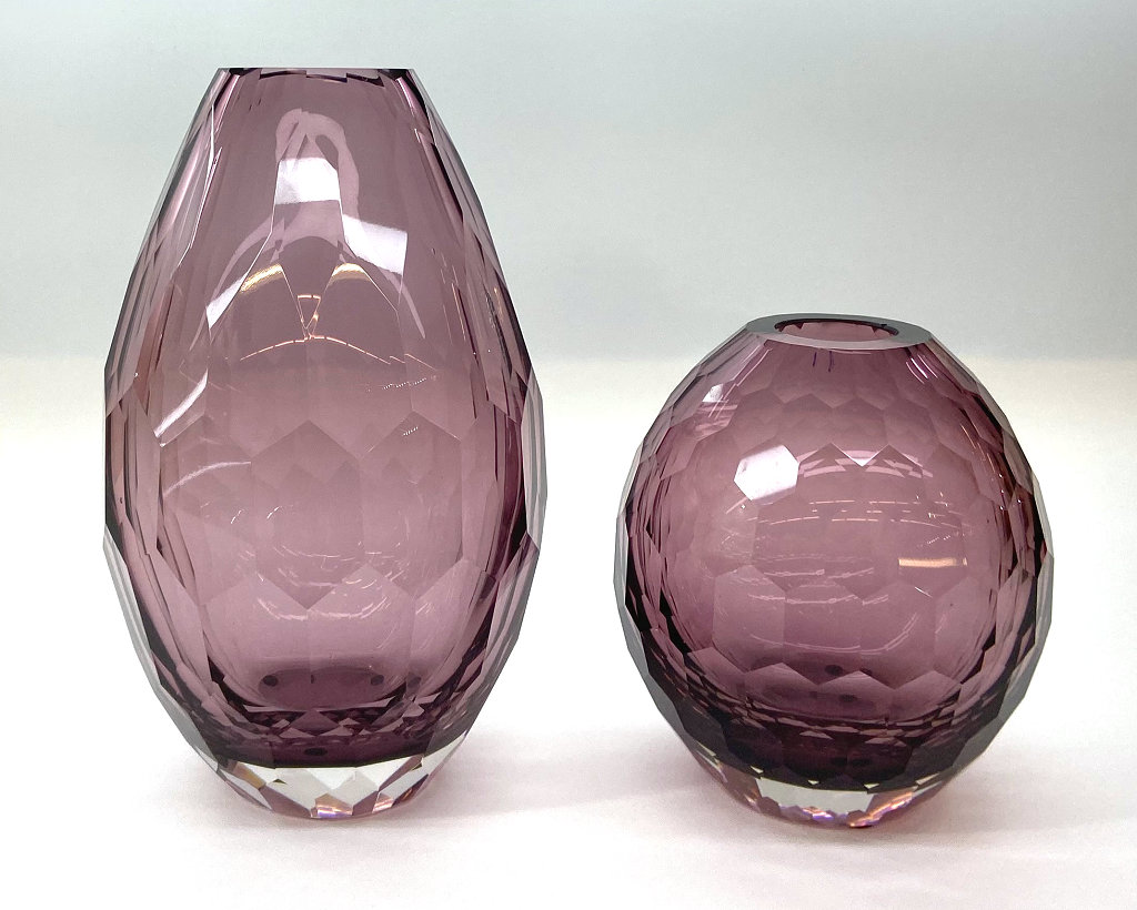 Purple Honey Comb Glass Vase