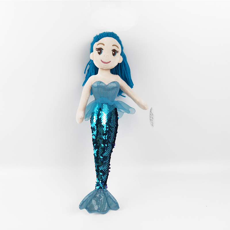 45cm plush mermaid with shinny reversible sequins