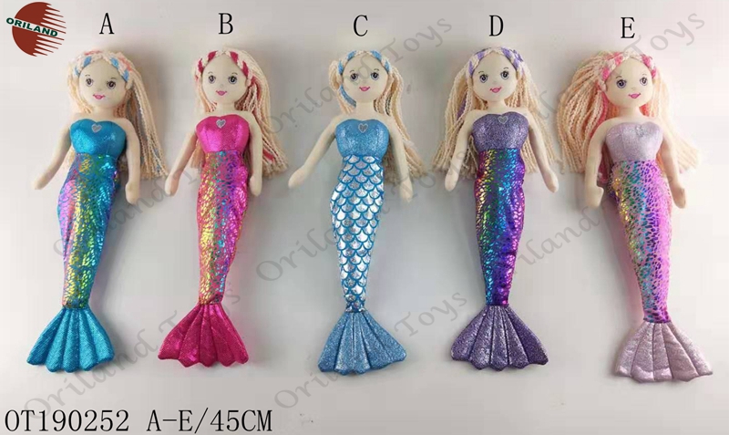 Factory direct sale princess mermaid dolls girls cloth dolls soft rag doll