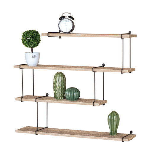 4-Tier Hexagonal Decorative Metal Wall Shelf
